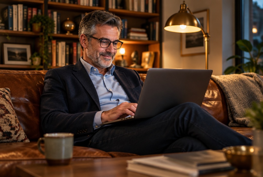 Consultant updating his own site from the sofa