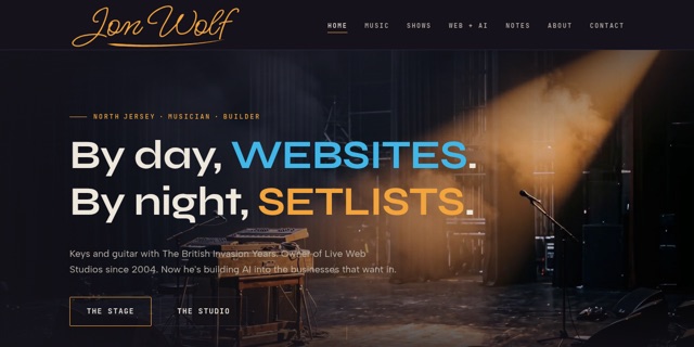 Jon Wolf Studios website thumbnail
