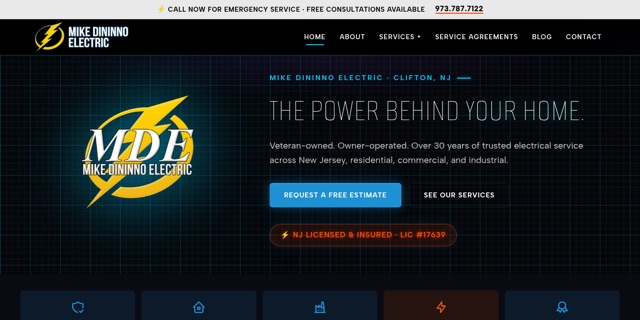 Mike DiNinno Electric website thumbnail