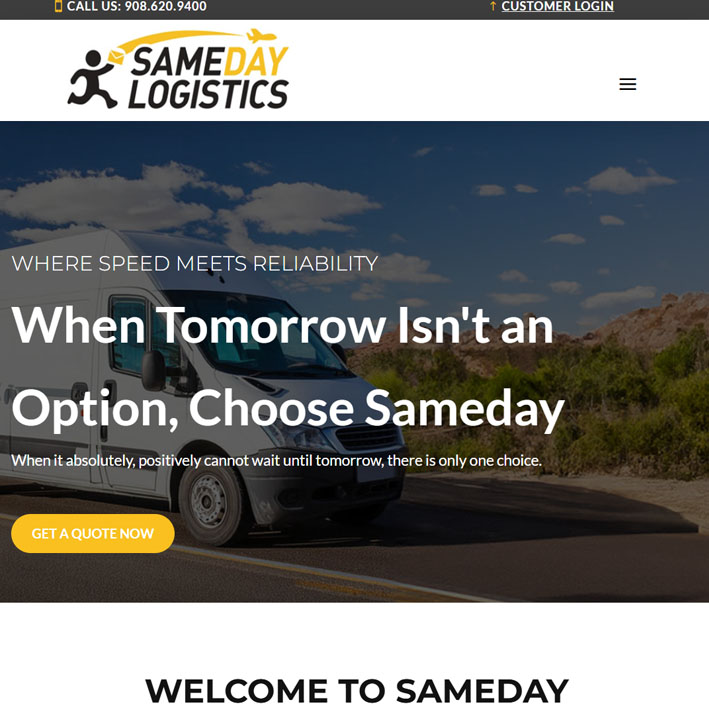 Same Day Logistics website thumbnail