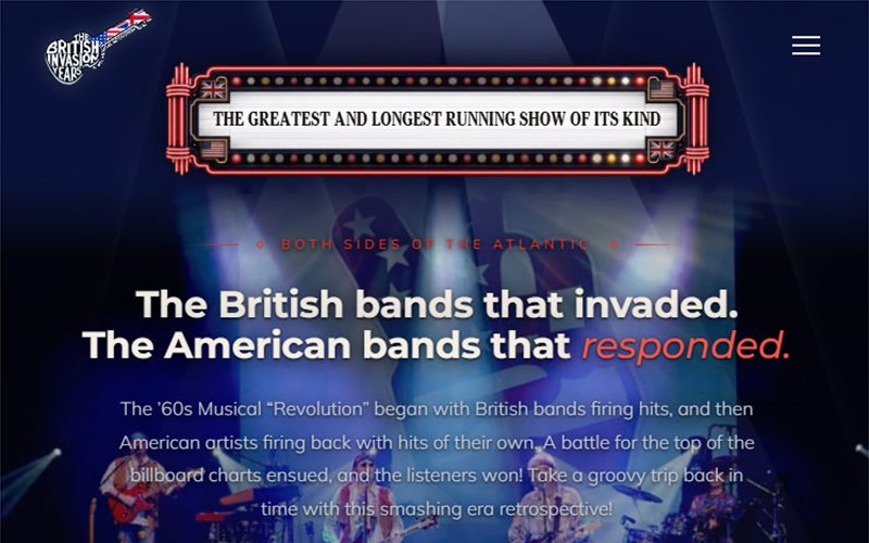 The British Invasion Years website homepage